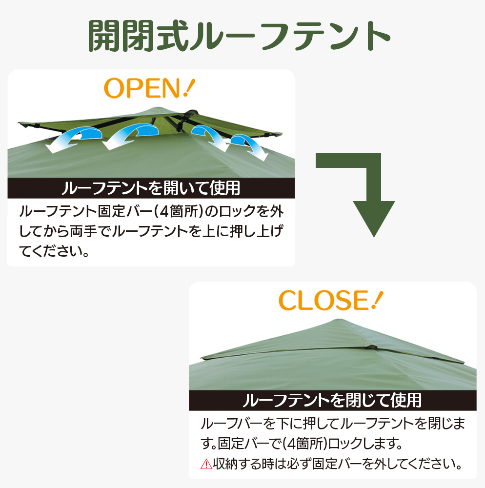H2p ワンタッチテントタープウイングベンチレーション Taro Hanako