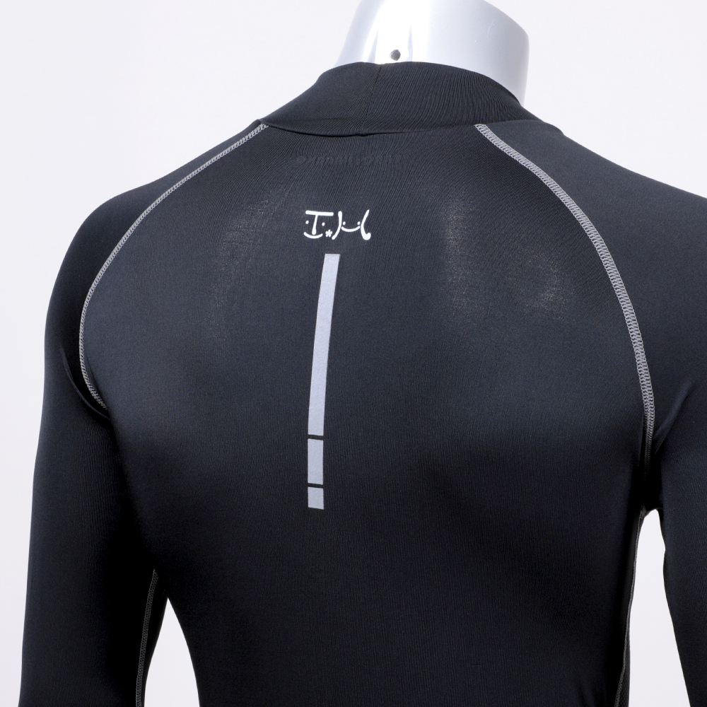 Taro Hanako メンズ コンプレッションインナー 長袖無地ハイネックインナー Taro Hanako